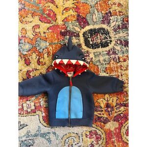 Osh kosh shark navy blue hoodie sweatshirt size 12 months 12m